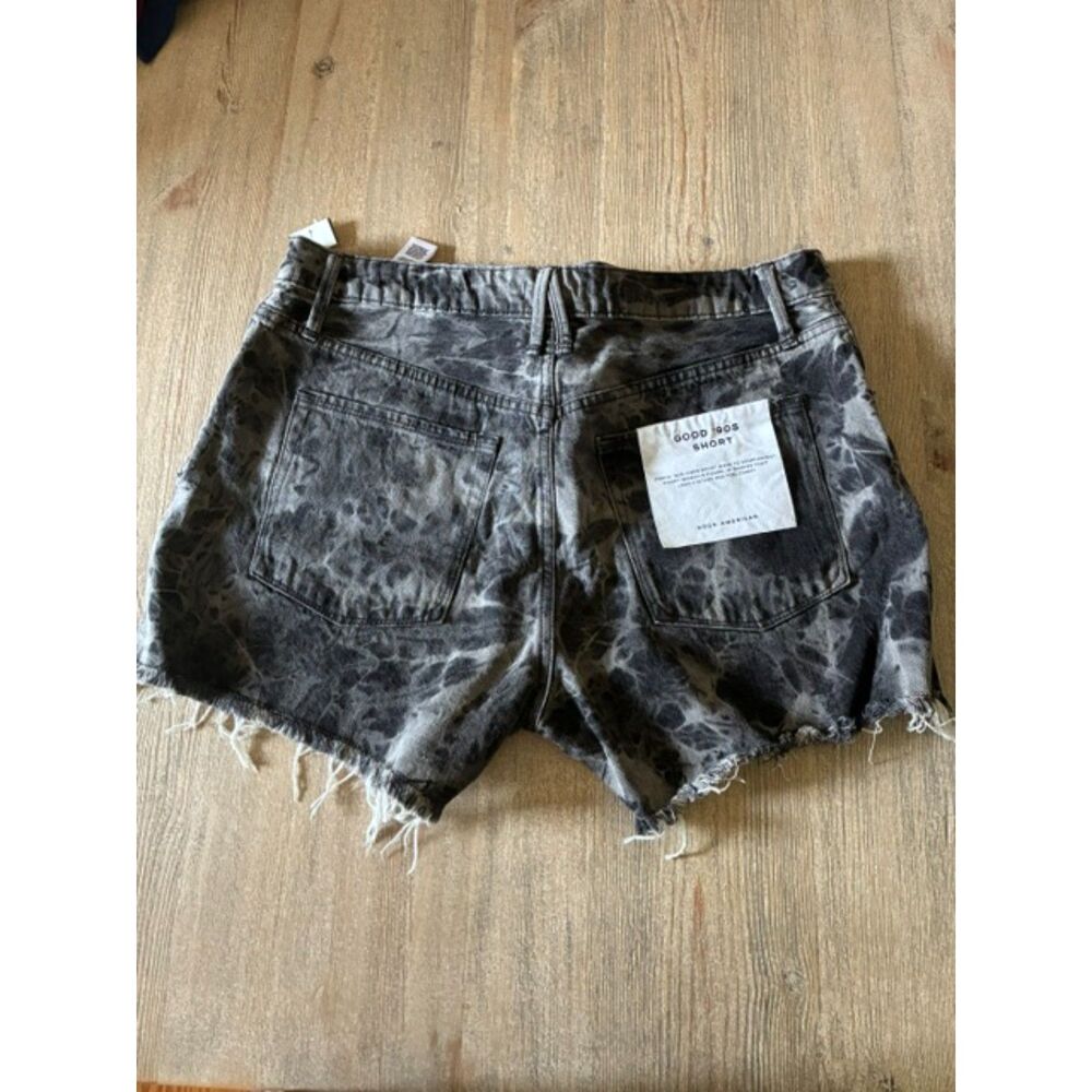 Women's Black Tie-Dye Denim Shorts